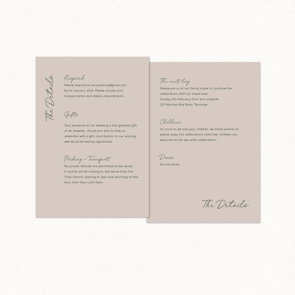 Anna Details & RSVP Card