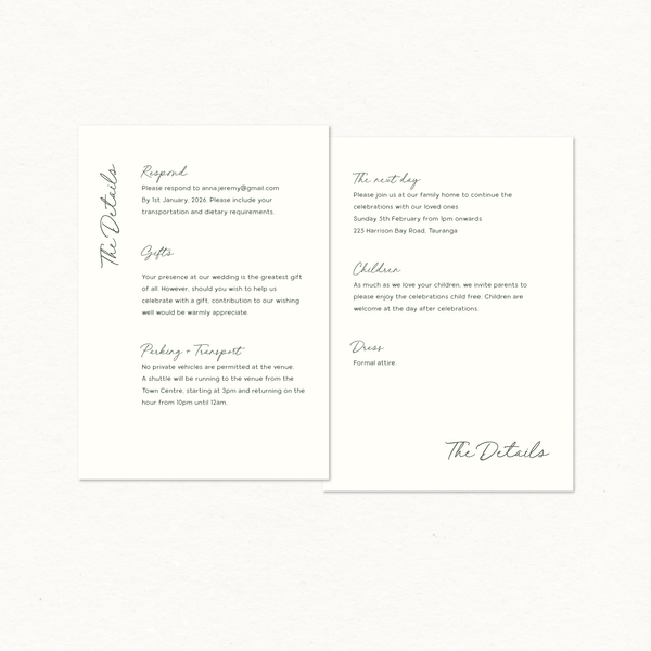 Anna Details & RSVP Card