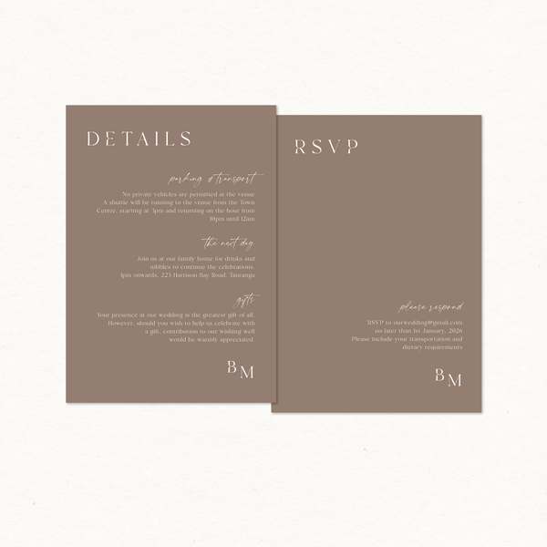 Bethany Details & RSVP Card