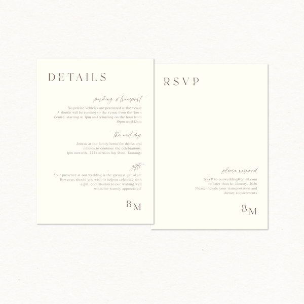 Bethany Details & RSVP Card