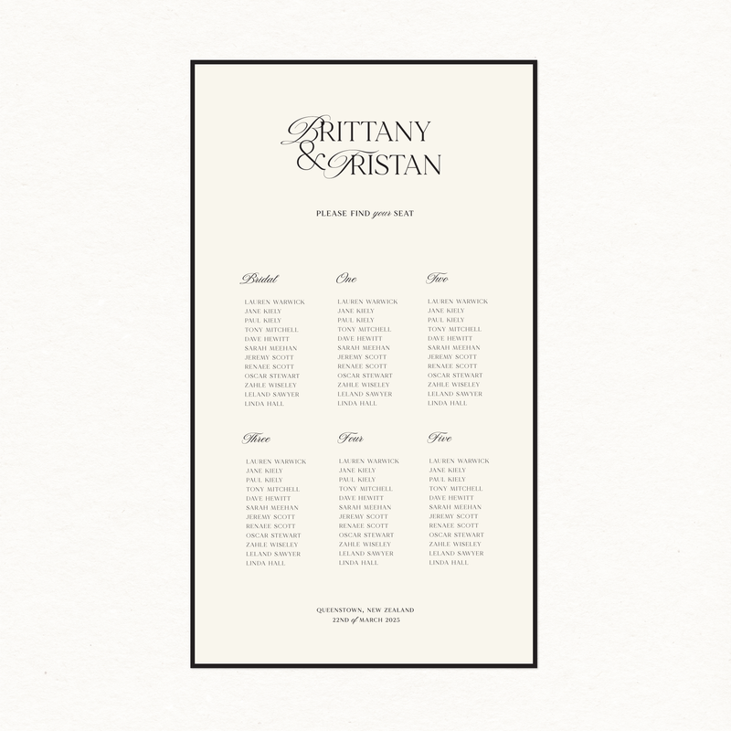 Brittany Seating Chart