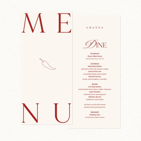 Chilli Menu