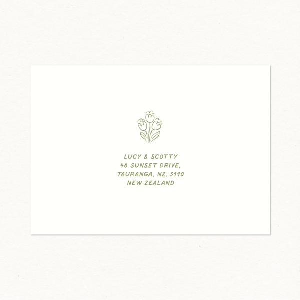 Fleur Printed Envelope - Invitation Size