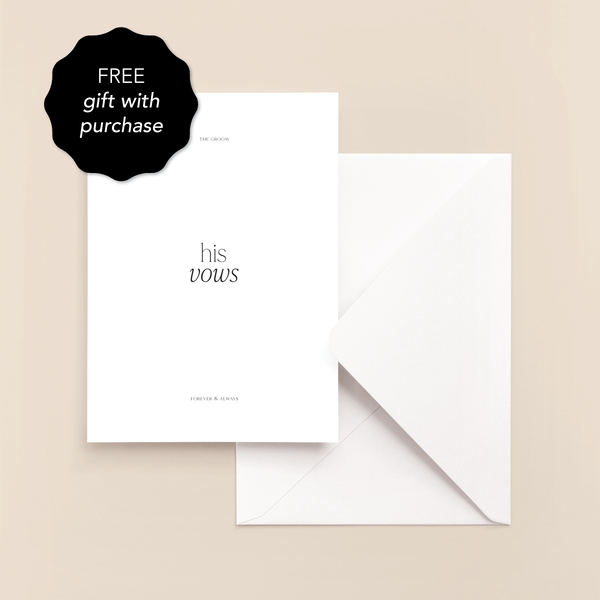 VOW CARDS (Free gift with all orders over $100)