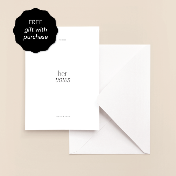 VOW CARDS (Free gift with all orders over $100)