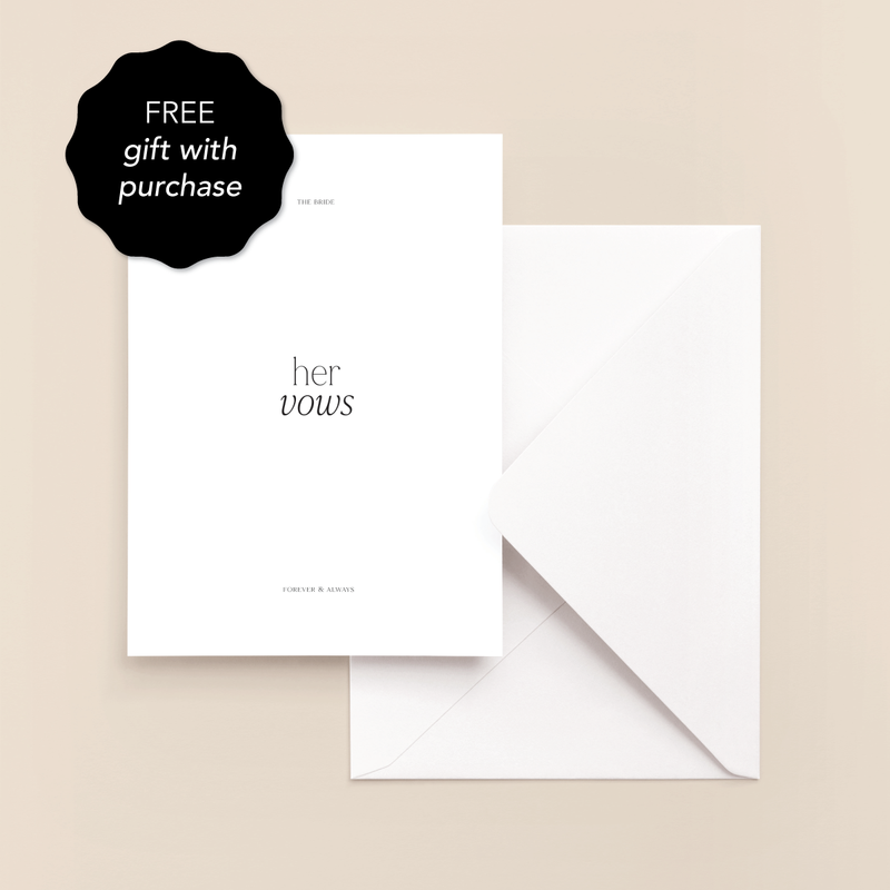 VOW CARDS (Free gift with all orders over $100)