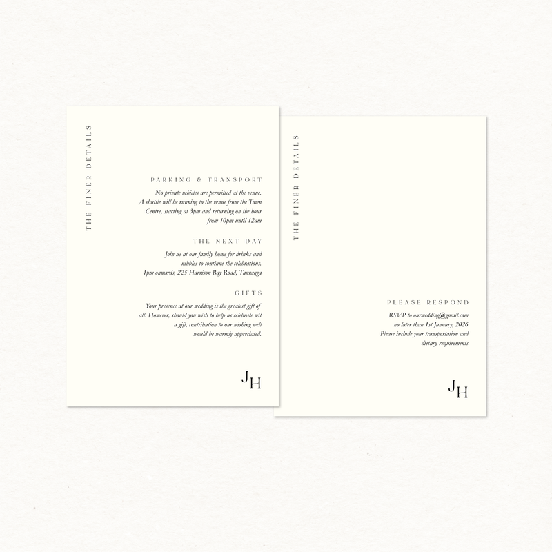Jane Details & RSVP Card