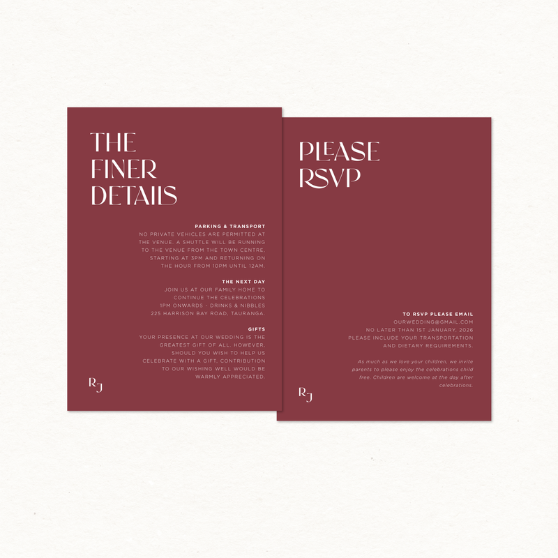 Rose Details & RSVP Card